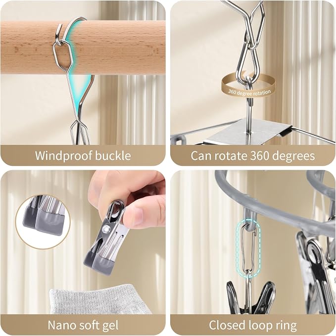 sock hanger for drying bra rack underwear panty hanging dryer baby herb wet | stainless socks children bib clothes hangers clip clips metal lingerie delicates undergarment bathroom clothing foldable dry