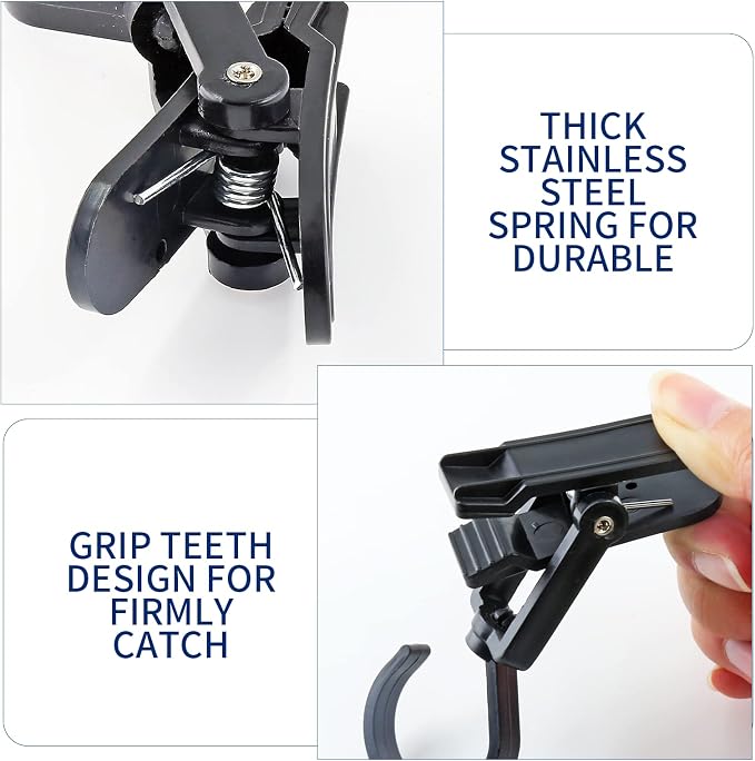 Jiozermi 10 PCS Laundry Hooks Clip, Plastic, Black | Super Strong, Swivel Hooks, For Clothing Store Home Office & Workshop