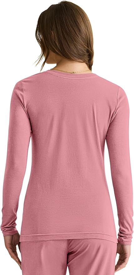 Healing Hands Underscrub Long Sleeve Women Knits Scrub Tops | Soft Cotton Blend Knit, Breathable Stretch Comfort, Machine Wash, Easy Care Fabric, Ideal For Layering Under Scrubs