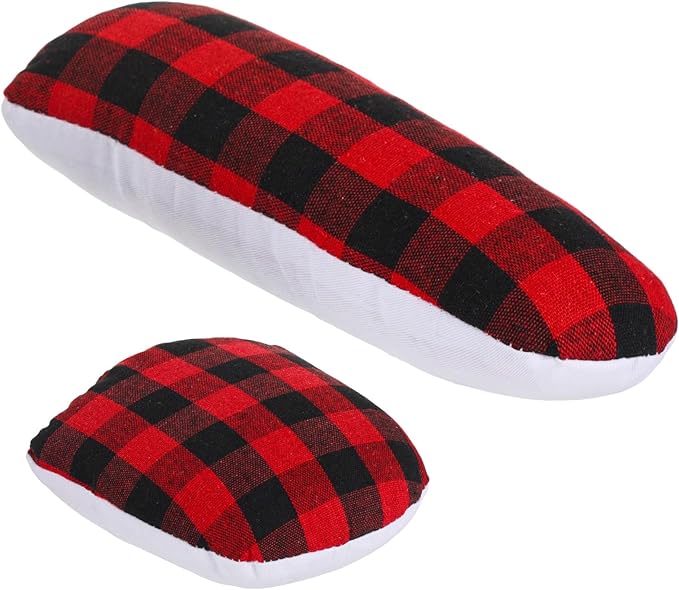 2Pcs Tailors Ham and Seam Roll Set,Red Plaid Ironing Pads,Long and Small Sizes for Pressing Quilting Ironing Projects, Ham Pressing Tools, Seam Roller Alternatives for Sewing Craft