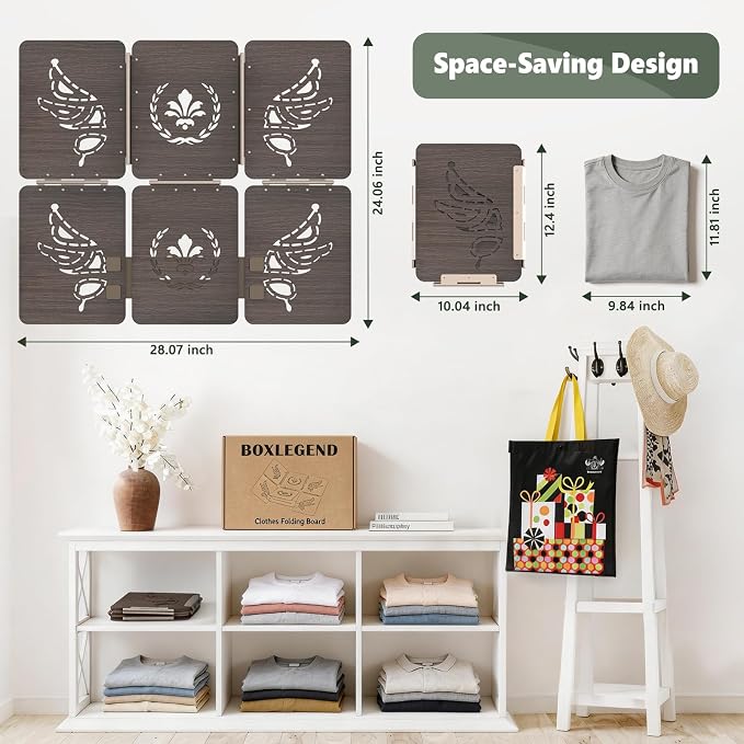 BoxLegend Wooden Clothes Folding Board, Dark Brown | No Bend, Gentle on Clothes, Eco-Friendly, For T Shirts, Pants, Sweaters & Delicates