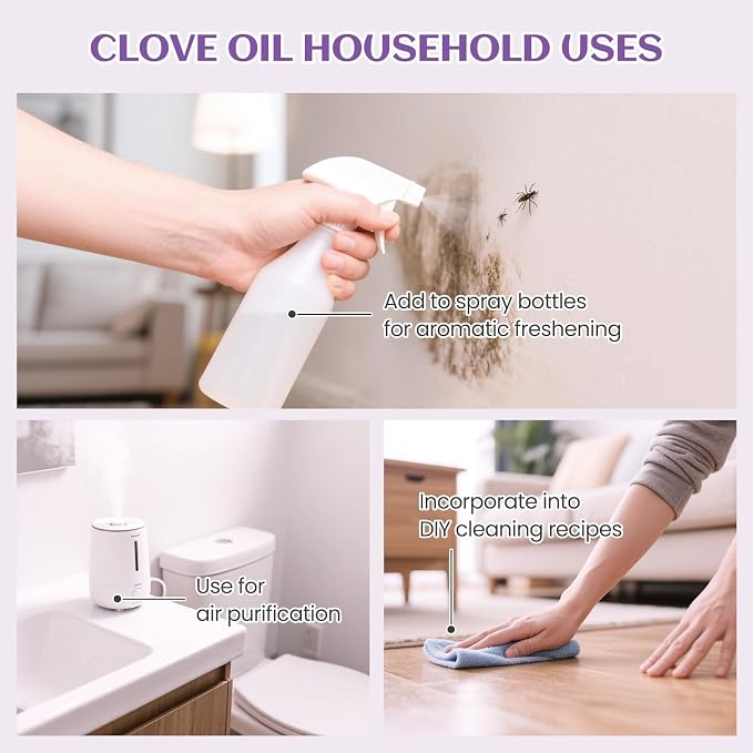 EVOKE OCCU Clove Essential Oil for Teeth and Gums, Skin, Aromatherapy | Clove Oil for Oral Care, Diffuser, Sore Muscles, Hair care, DIY Cleaning Sprays, Candle and Soap Making