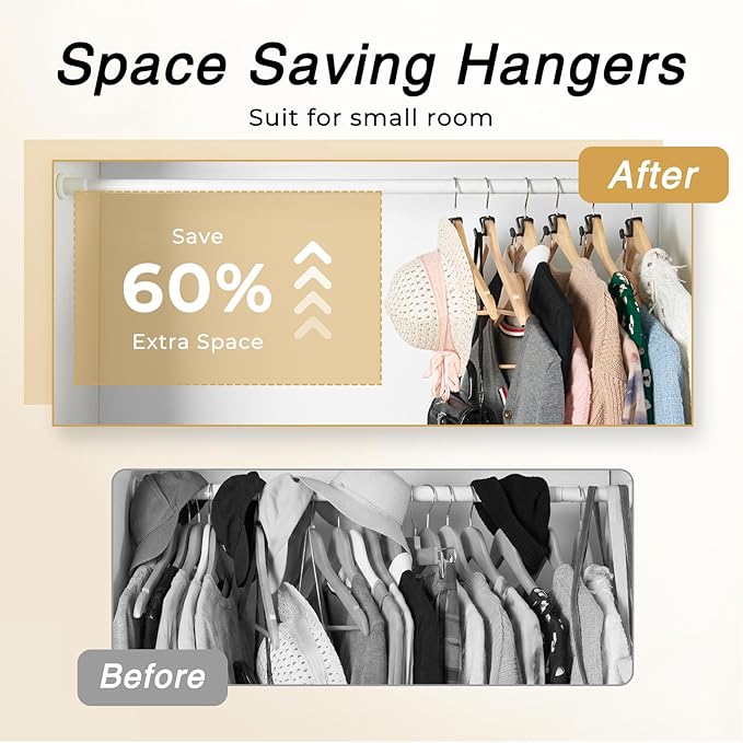 HOUSE DAY Space Saving Hanger Hooks 20 Pack, Black Clothes Hanger Connector Hooks, Heavy Duty Hangers Hook Space Saver, Sturdy Hangers Connector Hook, Premium Cascading Space Saver for Closet | Heavy Duty Clothes Hangers Hook Space Saver, Sturdy Hanger...