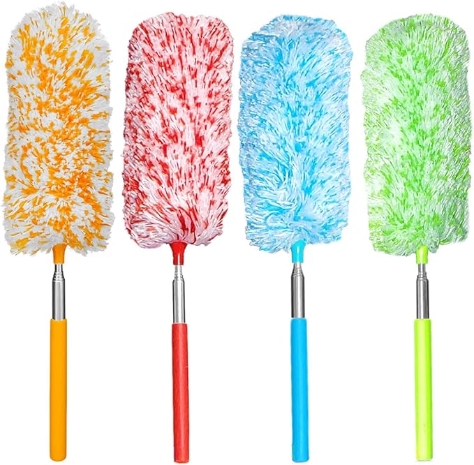 Tonmp 4 Pcs, [Microfiber] Hand [Duster] [Washable] Microfibre Cleaning Tool Extendable [Duster]s for Cleaning Office, Car, Computer, Air Condition