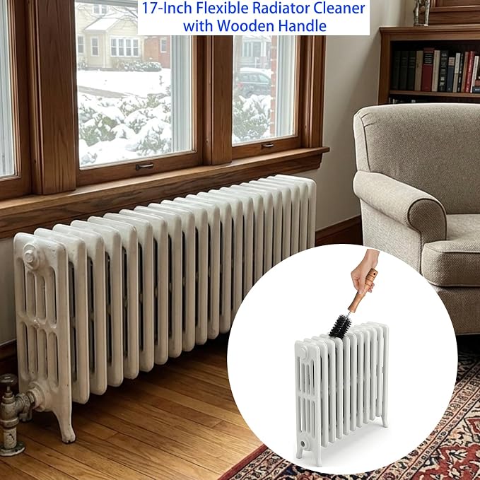 4 Pack Drain Cleaning Brush Set, Flexible Sink and Shower Drain Brush, Refrigerator Coil Radiator Brush, Thin Crevice Cleaning Brush for Bathroom, Kitchen, Vents and Tight Spaces