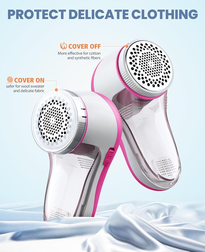 POPCHOSE Fabric Shaver, Lint Shaver with 6-Leaf Blade, Rechargeable | Lint Remover with Type-C Fast Charing Port, Sweater Defuzzer, Clothes Shaver for Couch, Furniture, Blanket, Remove Pilling