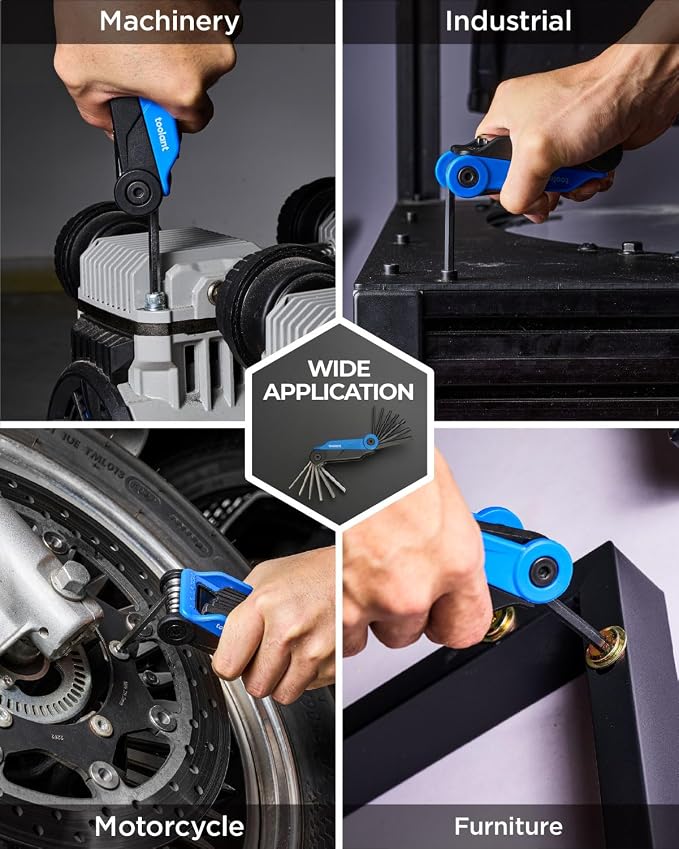 Kraftek toolant 17PCS Folding Allen Wrenches Sets(Metric and SAE), Metric Allen Key Set 1.5mm- 8mm, SAE Hex Key Set 5/64”- 1/4", Folding Hex Keys for Home Repair and Bikes(EDC),gift for men