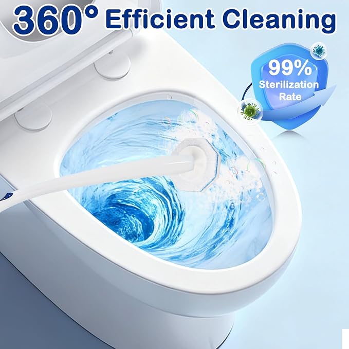 60 Count Toilet Bowl Wand Refills for Clorox - Upgrade 3-Layer Thickened Toilet Bowl Brush Compatible with Clorox Toilet Brushes, Toilet Scrubber Refill with 5X Cleaning Power, No Falling Apart
