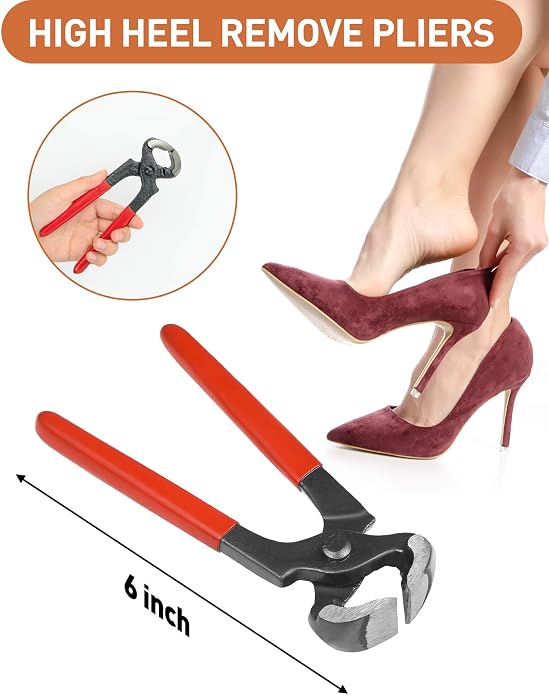 Heel Replacement Tips, 3 Colors to Choose, Durable Non-Slip High Heel Caps with Optional 6" Heel Pliers