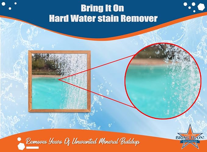 Bring It On Hard Water Stain Remover Grout Cleaner 32oz Fresh Mint | Hard Water Stain Removal for Glass Shower Doors, Windows, Mirrors, and Bathroom Tile Grout Cleaner