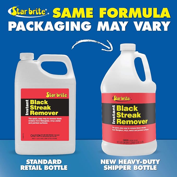 Star brite Instant Black Streak Remover - Dissolve Grease, Oil, Smoke & Exhaust Stains on Fiberglass, Vinyl, Metal, Plastic & Painted Surfaces - Spray On, Wipe Off