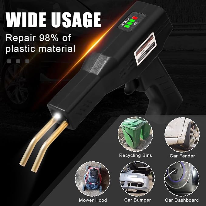 ATOLS Upgraded 220W Cordless Plastic Welder, 1000PCS Staples, USB Rechargeable Cordless Car Bumper Repair Kit with 5000mAh Battery,Hot Stapler Kit, Plastic Welding Kit, Plastic Repair Kit
