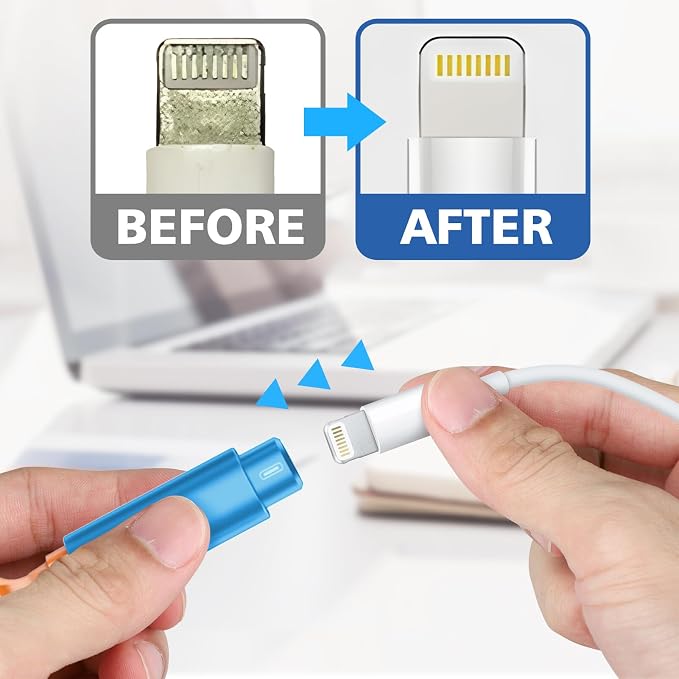 iPhone Cleaning Kit for Charging Port Cell Phone USB C, Sky Blue | Multi-Tool, Cleaner Kit for AirPod, iPhone Cleaner, Portable Repair Tool, for Lightning Charger Cable iPad Electronic Devices