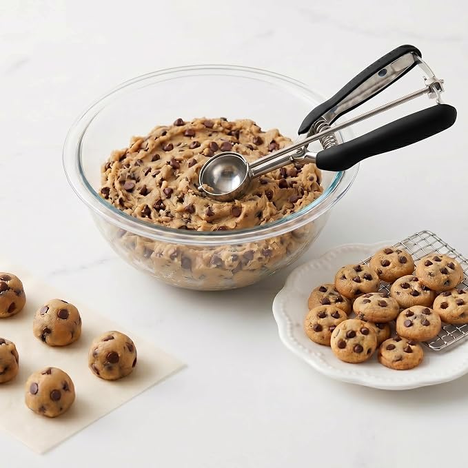 Cookie Scoop, Ice Cream Scoop, Mini Cookie Scoops for Baking, 18/8 Stainless Steel Cookie Scooper for Baking, Cookie Dough Scoop, Ice Cream Scooper with Trigger Release, Non-slip Grip(35MM)……