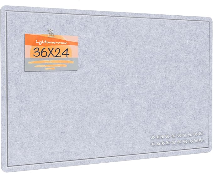 Felt Bulletin Board 36x24 inches, Decorative Pin Board for Home & Office | Cork Board Alternative for Wall with Push Pins, Display Mood Board for Photos, Notes & Reminders