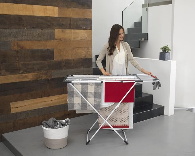 Vileda Surprise ‎186 x 57 x 108 cm, Aluminium/Resin, White, Extendable and Foldable Clothes Airer, 2.7 kg