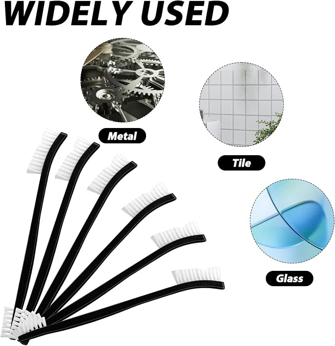 9Pcs Double-Ended Cleaning Brushes Set Nylon All Purpose Clean Brush Small Detailing Crevice Brush Mini Stiff Bristles Brushes for Kitchen Sink Bathroom Gaps Corner Small Space