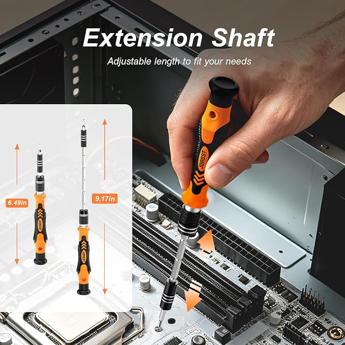 JOREST 145 in 1 Precision Screwdriver Set, Professional Repair Tool Kit for Electronics, Laptop, iPhone, PC, MacBook, Nintendo, Xbox, PS5, with Anti Static Wrist Strap, Ideal Gifts for Men