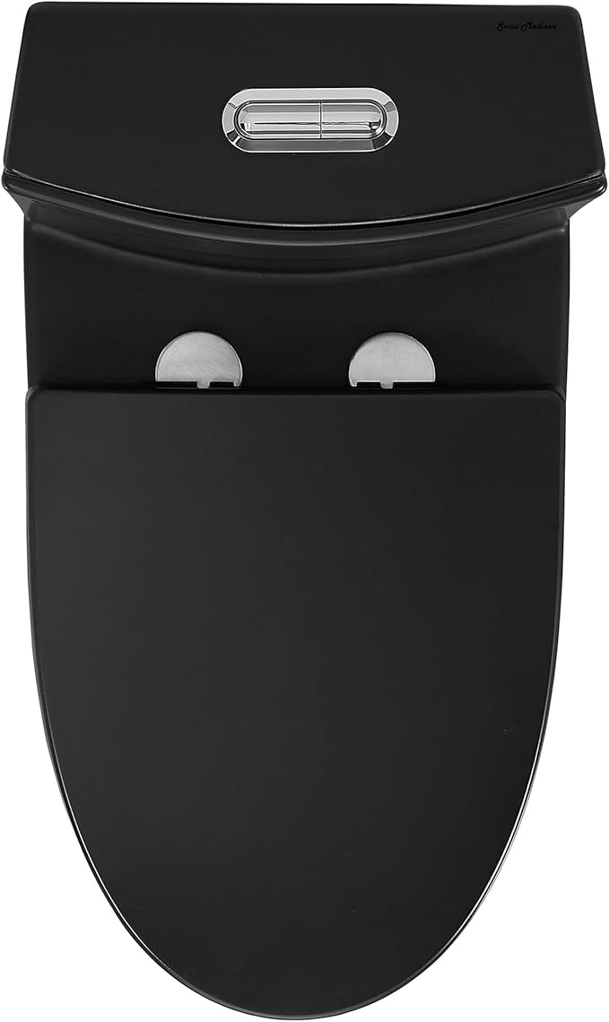St. Tropez One-Piece 14" Rough-in 1.1/1.6 GPF Dual Top Flush Elongated Toilet in Matte Black