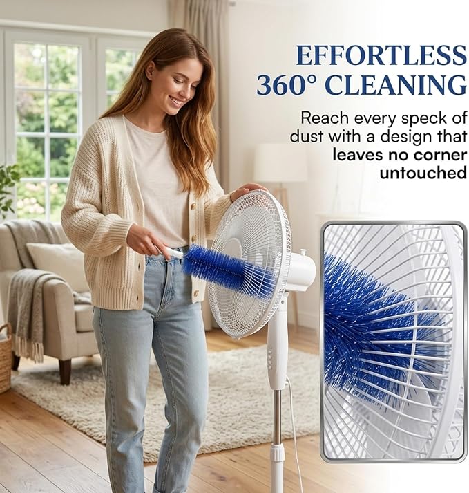 Fan Cleaner Brush,2 Pack 2026 New Bendable Microfiber Cleaning Brush, Reusable Washable Dust Remover Duster, Multi-Purpose Gap Vent Fan Air Conditioner Cleaning Tool