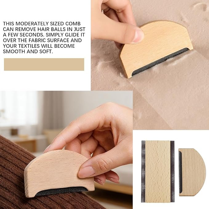 2pcs Cashmere Comb Manual Portable Sweater Comb Fabric Combs Clothing Wooden Pilling Fuzz Fabric Lint for Clothing Garments Knitwear Cashmere Woolens Coats Shaver