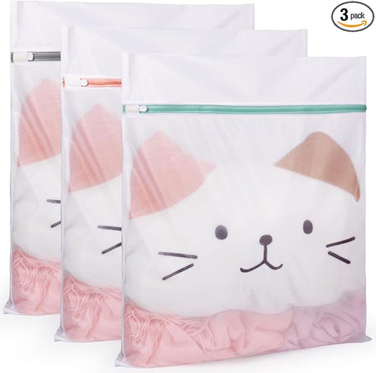 Tenn Well 3Pk 20x23" Mesh Laundry Bags Large Lingerie for Delicates | Large lingerie bags for washing delicates, garments, bath towels, socks, toys, travel