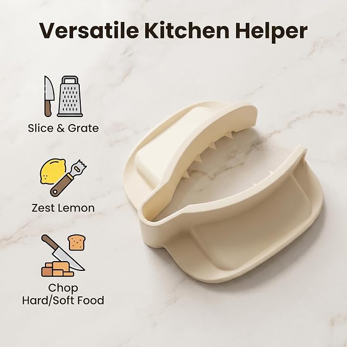 NACOLUS Grater Finger Guard for Mandoline Slicer,Vegetable Grater,Food Grabber for Box Grater,Finger Guards for Chopping, Slicing & Dicing, Sharp Knife Hand Protective Gear for Kitchen & Home (White)
