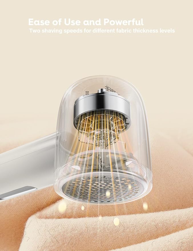 VASSON Large Fabric Shaver, Electric Sweater Depiller & Pilling Remover | Wide Shaving Head & High-Capacity Dustbin with Long-Lasting Battery