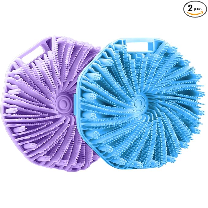 Silicone Body Scrubber for Shower, Shower Body Brush for Effective Showering Exfoliation and Gentle Massage Back Scrubber with Soft Bristles, Loofah Alternative for Sensitive Skin, Gift for Family