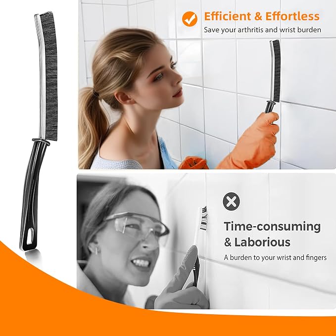 6Pcs Hard-bristled Crevice Cleaning Brush, Multifunctional Thin Gap Scrub Brush, Bathroom Cleaner Tools for Household Use, Kitchen, Window, Toilet, Grout, Faucets, Car