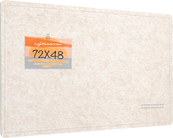 Felt Bulletin Board 72x48 inches, Decorative Pin Board for Home & Office | Cork Board Alternative for Wall with Push Pins, Display Mood Board for Photos, Notes & Reminders