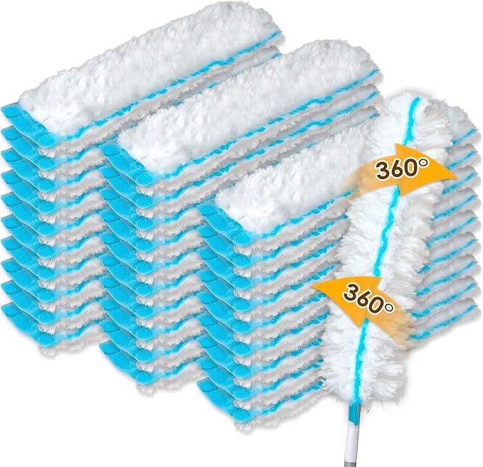 (30 Count) Duster Refills Compatible with Bona Extendable Dusting Kit and The Bona Compact Dusting Kit, Disposable Dust Removal Brush Heads for Electronics, Furniture, Car Interior