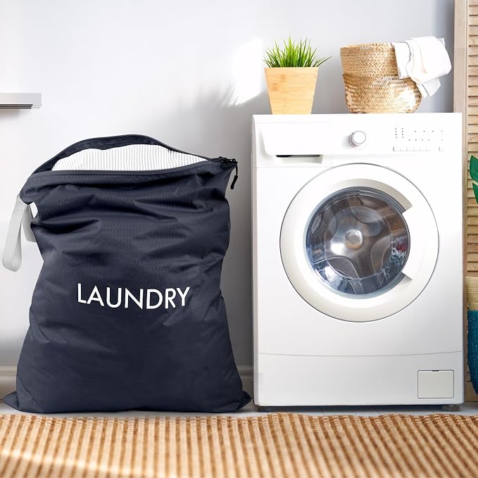Wiseboy 120L Extra Large Travel Laundry Bag with Heavy-Duty Zipper, Navy | Water-Resistant Nylon Dirty Clothes Organizer for College Dorm, Camping, Tear-Resistant Storage Bag for Laundry Mat & Moving