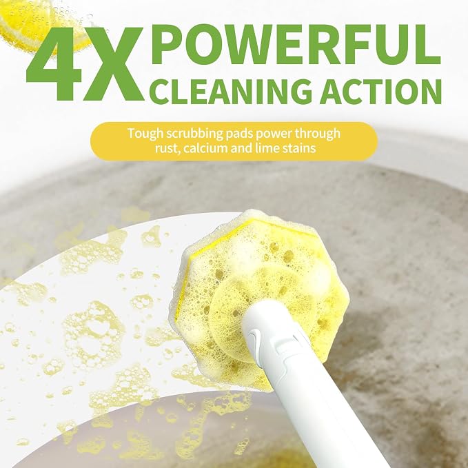 60 Count Toilet Wand Refills for Clorox and Most Named Wand, Lemon Scent | Disposable Toilet Brush Heads, Toilet Bowl Cleaner, Pre-Loaded Cleaning Formula, Lemon Scent, Bathroom Cleaning Supplies