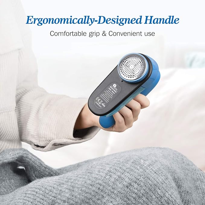 BEAUTURAL Fabric Shaver and Lint Remover, Portable Sweater Defuzzer | Battery Operated, 2 Speeds, 2 Replaceable Stainless Steel Blades, Remove Clothes Fuzz, Lint Balls, Pills, Bobbles