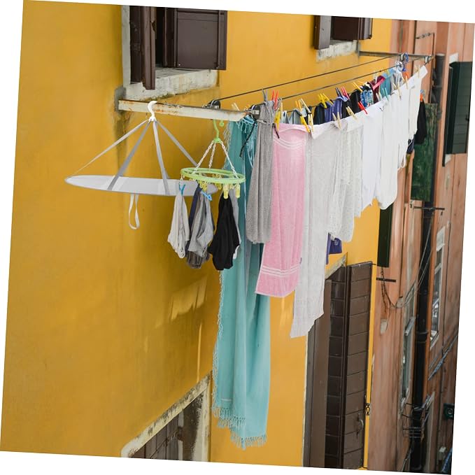 Folding Mesh Clothes Drying Rack Rectangular Laundry Drying Net Gray Trim Portable Hanging Dryer for T-Shirts and Sweaters for Home and Travel Use