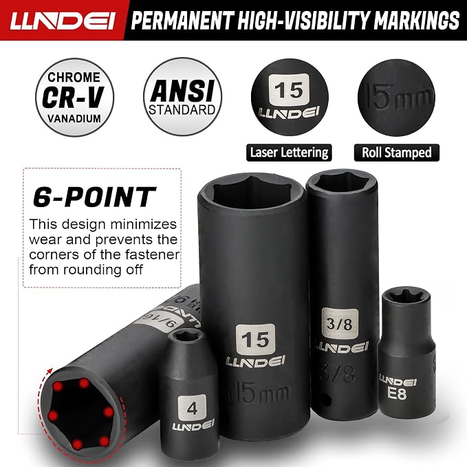 1/4" Impact Socket Set 83 Pieces, SAE(5/32-9/16 in) Metric (4-15mm) | 72T Ratchet Wrench Handle,CR-V Mechanics Tool Set with Adapter, Screwdriver Bits for Automotive Repair