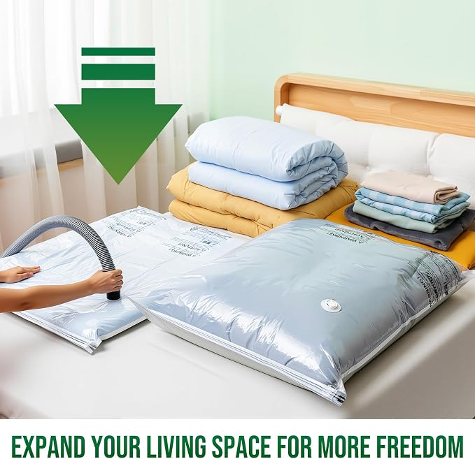 TAILI 6 Pack Vacuum Storage Bags, Jumbo Size (31×40 inch), Vacuum Seal Bag for Clothing, Bulky Bedding, Comforter, Blankets, Pillows, Space Saver Packing