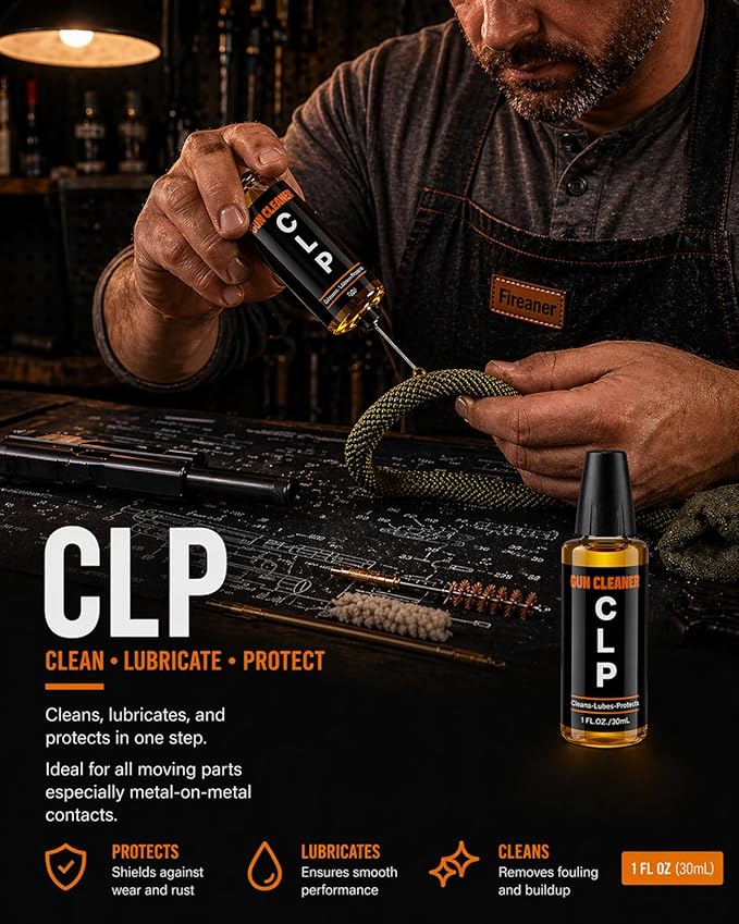 Handgun&Pistol Cleaning Kit for 9mm, .22, .380, .40, .45Cal with Ripcord | CLP, Chamber Tool & Brass Bore Brush with Range Bag for Pistol,Includes 100 Gun Cleaning Swabs& Patches