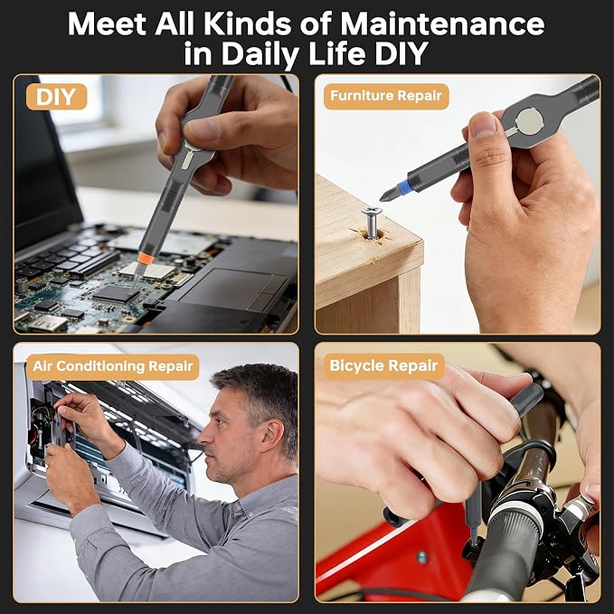 42 in 1 Magnetic Screwdriver Set with Ratchet Handle, Multi Bits Repair Tool Kit for Computer, Furniture, Bike, Watch & DIY, Compact & Portable with Storage Case