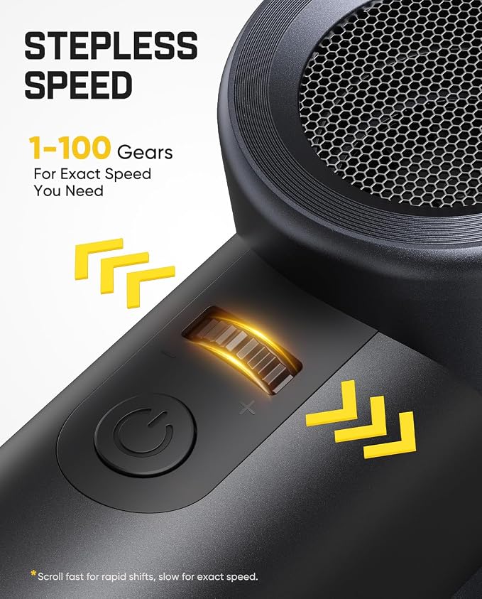 Fanttik B11 Pro Max Electric Air Duster (Black) | 150000RPM Brushless Motor, 100-Speed Adjustable, One-Tap Booster, 28.08Wh Rechargeable Battery for PC, Car & Home