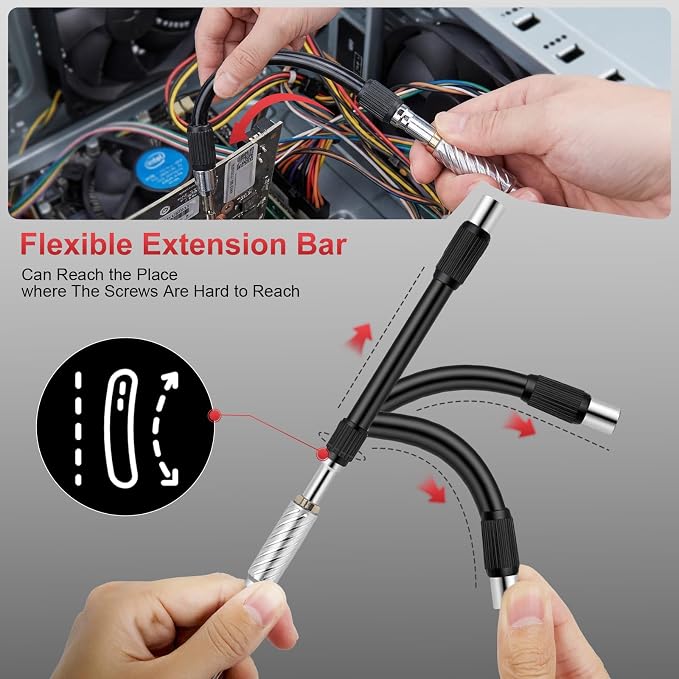115-In-1 Magnetic Screwdriver Set Ratchet Screwdriver Set S2 Steel Drill Bits Multi-Functional Compact Repair Tool Kit Suitable for Furniture Precision Appliances Bicycles Ideal Gift for Men