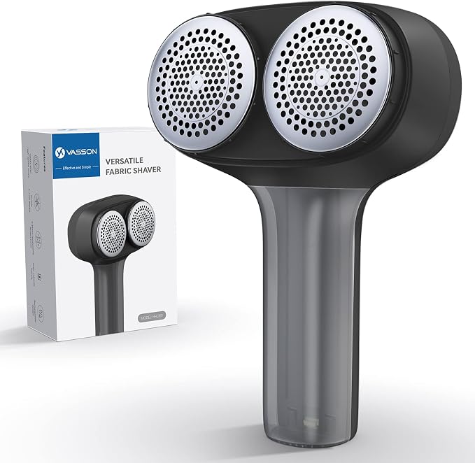 VASSON Fabric Shaver, Sweater Depiller & Pilling Remover | Dual-Head Design for 2X Faster Pilling Removal on Sweaters & Couches