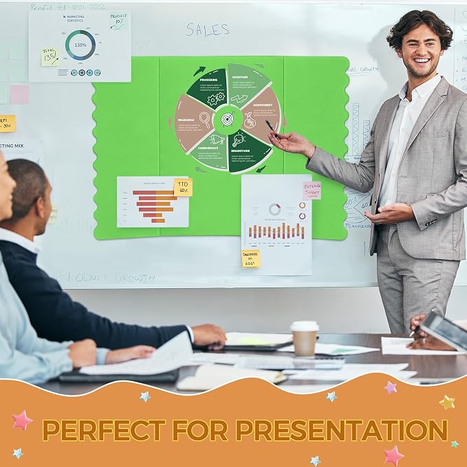 Mooliwe 4 Pack 26" x 17" Trifold Poster Board Tri Fold Poster Boards Foldable Corrugated Business Presentation Display Paper Boards for Science Fair Events, School Projects, Exhibitions