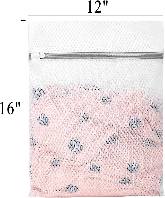Muchfun 3Pcs Durable Diamond Mesh Laundry Bags for Delicates 12 x 16 Inches | (3 Medium)