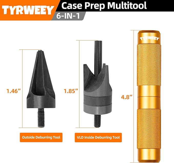 Case Prep Multitool, Case Chamfer Deburring Tools for Reloading | All-in-One Case Prep Kit, Fits .17-.45 calibers, Sharp cutting performance, Portable storage handle, Pro Reloading Tool