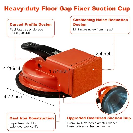 Floor Gap Fixer Tool, Laminate & Vinyl Plank Flooring Repair Kit | Heavy Duty Floor Gap Fixer with Enhanced Suction Cup, Includes Sticky and Buffer Pads to Pull Planks and Fix Floor Gaps