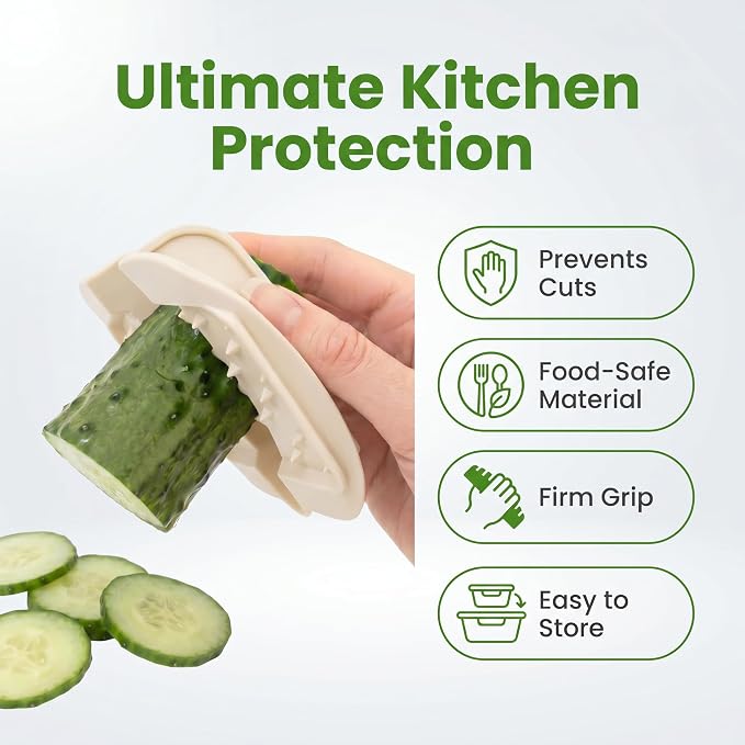 NACOLUS Grater Finger Guard for Mandoline Slicer,Vegetable Grater,Food Grabber for Box Grater,Finger Guards for Chopping, Slicing & Dicing, Sharp Knife Hand Protective Gear for Kitchen & Home (White)
