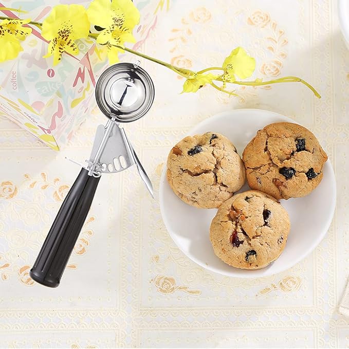 JUNADAEL J Ice Cream Scoop, Cookie Scoop Set, Incluede 1.2 OZ/ 2 OZ/ 4 OZ Scoop, Portion Control For Cookie Dough, Ice Cream, Cupcake, Muffin, Mashed Potatoes, Side Dish, Pancake