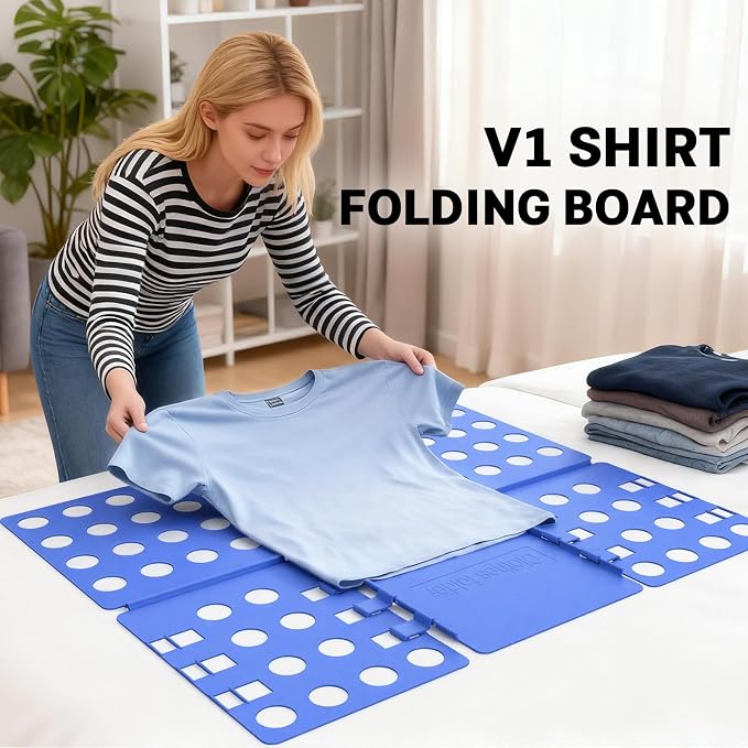V1 Shirt Folding Board t Shirts Clothes Folder Durable Plastic Laundry folders Folding Boards for Adults and Kids Fast and Fun